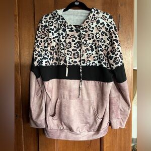 Leopard Print and Pink Hoodie